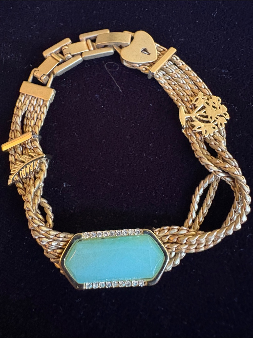 Keep Collective Charm Bracelet with Aqua HEX Accent Leaf Heart Tree